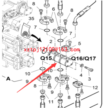 攤鋪機強夯三聯齒輪泵零件號9627571000