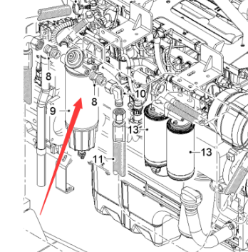 攤鋪機進口油水分離器總成2054704